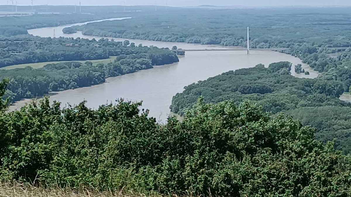 A view of a river from a hill