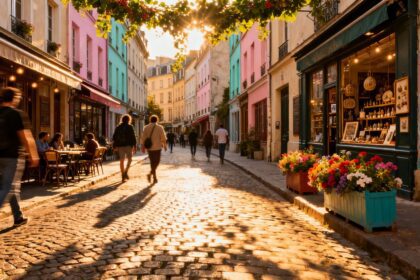 Buntes belgisches Viertel in Köln mit Cafés und Boutiquen
