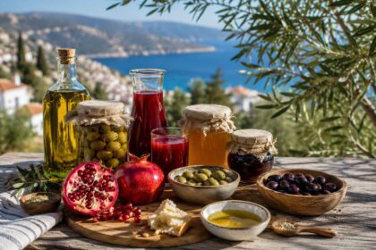 Mediterranes Griechenland mit Oliven und Granatäpfeln (1)